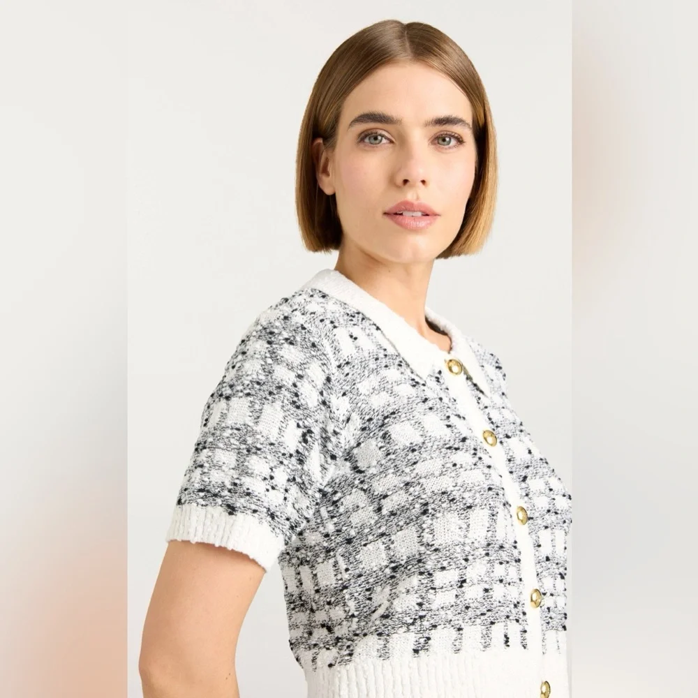 NWT $345 Cinq à Sept Adalee Short-Sleeve Cardigan